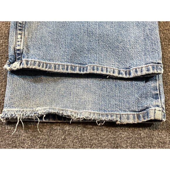 Hand Painted Cardinal  J Jill Blue Denim Jean Stretch Pant OOAK Back Left Pocket - Picture 12 of 13